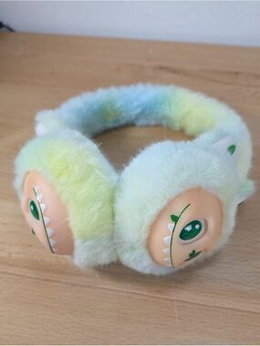 Pastel Green Plush Monster Ear Muffs